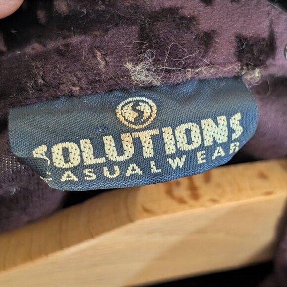 VTG Women's Purple Velvet Burnout Floral Button Down Shirt size L Whimsigoth - Picture 5 of 6